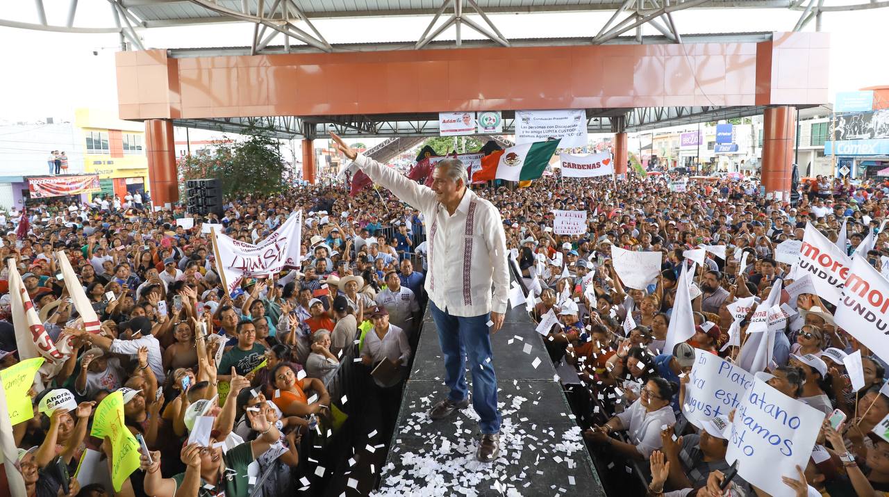 Solicita Adán Augusto López Hernández a sus paisanos tabasqueños autorización para buscar la Presidencia de la República, y ante ellos asegura que “este arroz ya está bien cocido”