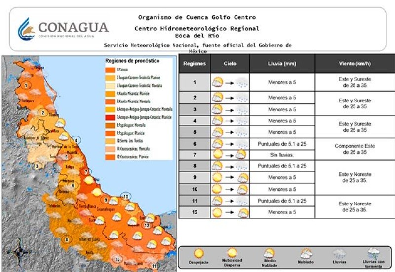 Se esperan lluvias en regiones de montañas y zona sur del Estado