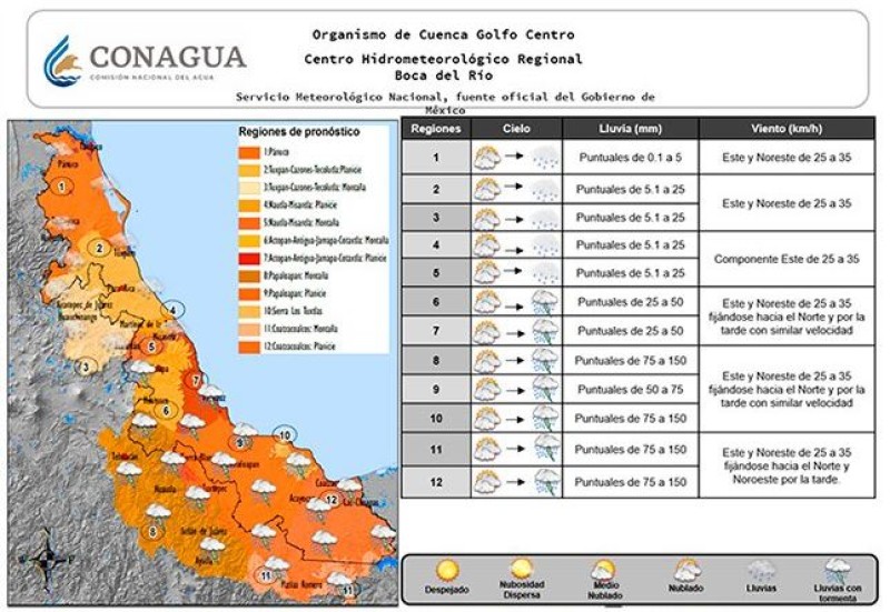 Persisten lluvias y tormentas eléctricas este lunes en el Estado