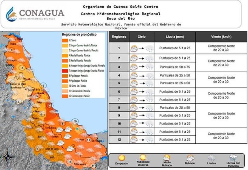 Persistirán lluvias en mayor parte del Estado por paso de frente frío 33