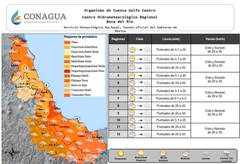 Se esperan lluvias en mayor parte del Estado